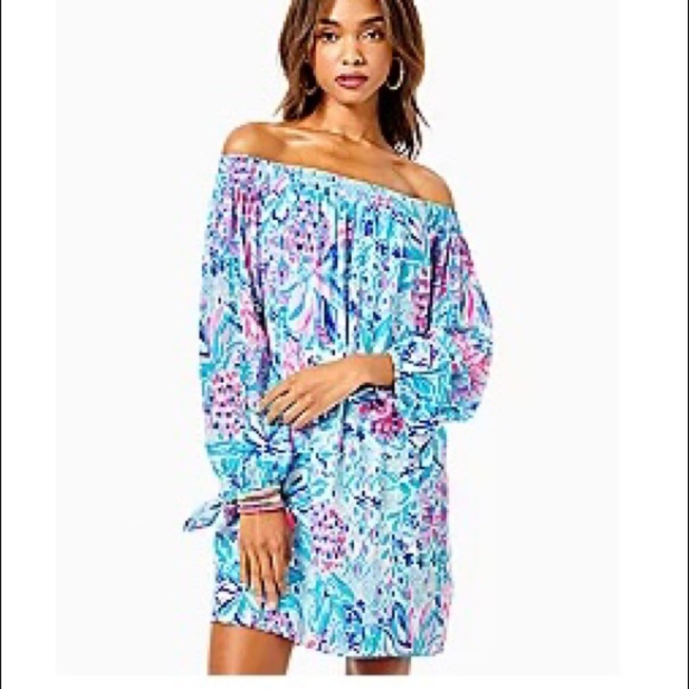 Lilly Pulitzer Maryellen Off-The-Shoulder Dress size Small